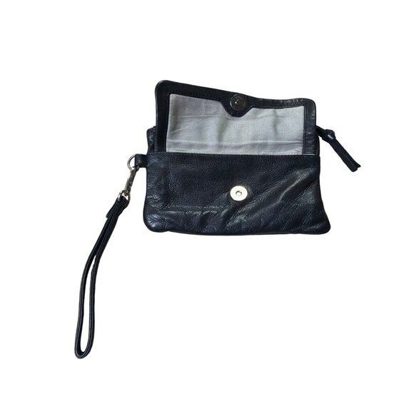 Day & Mood Black Soft Leather Wristlet Clutch Bag - Picture 2 of 7